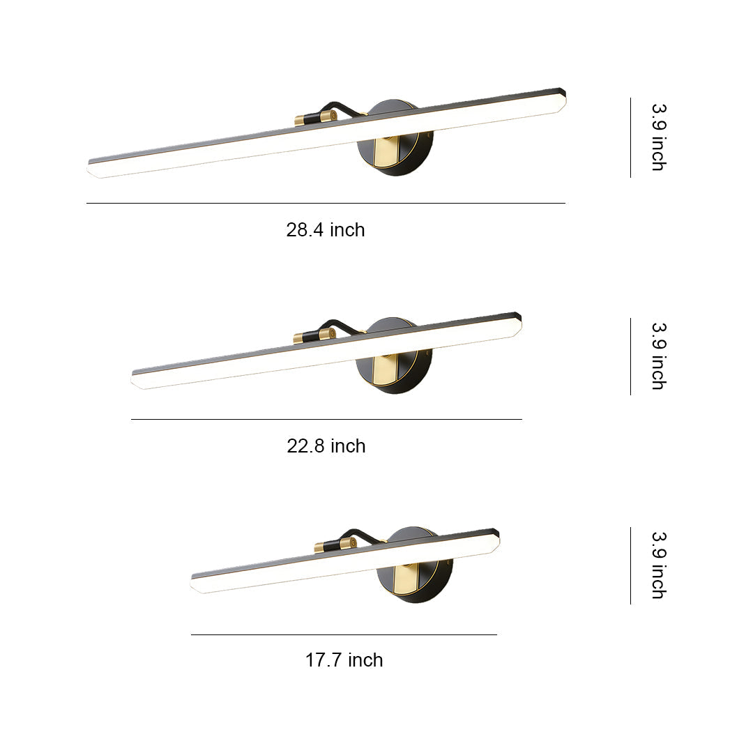Aurelia Linear LED Vanity Light in Copper for Bathroom and Dressing Areas