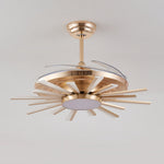 Modern Multi-Head Ceiling Fan with Integrated LED Light in Black or Gold