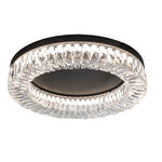 Nero Round LED Flush Mount Ceiling Light with Crystal Accents