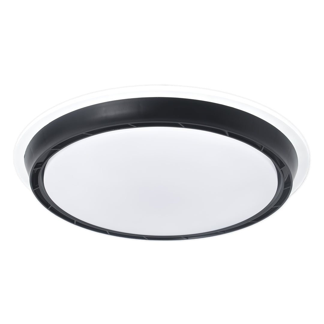 French Retro Ceiling Light with Hidden Fan, Dimmable LED Flush Mount