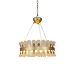 Luxury Gold LED Chandelier Round Modern Adjustable Ceiling Light