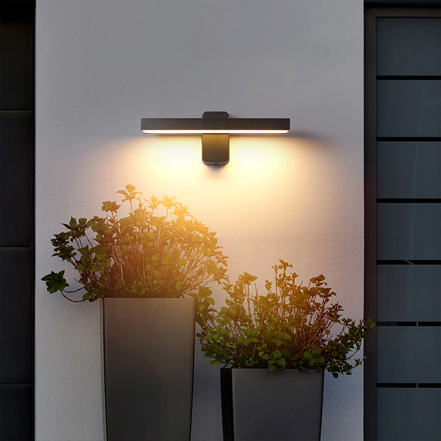 Modern Outdoor Wall Sconce with Adjustable LED Light, IP65 Waterproof