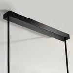 Linear LED Pendant Light in Black and Gold with Adjustable Height