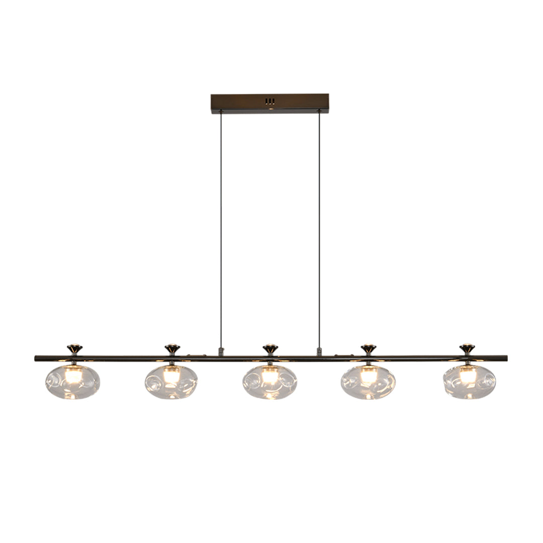 Linear Glass Chandelier Modern Minimalist Pendant Light for Dining Room and Living Room