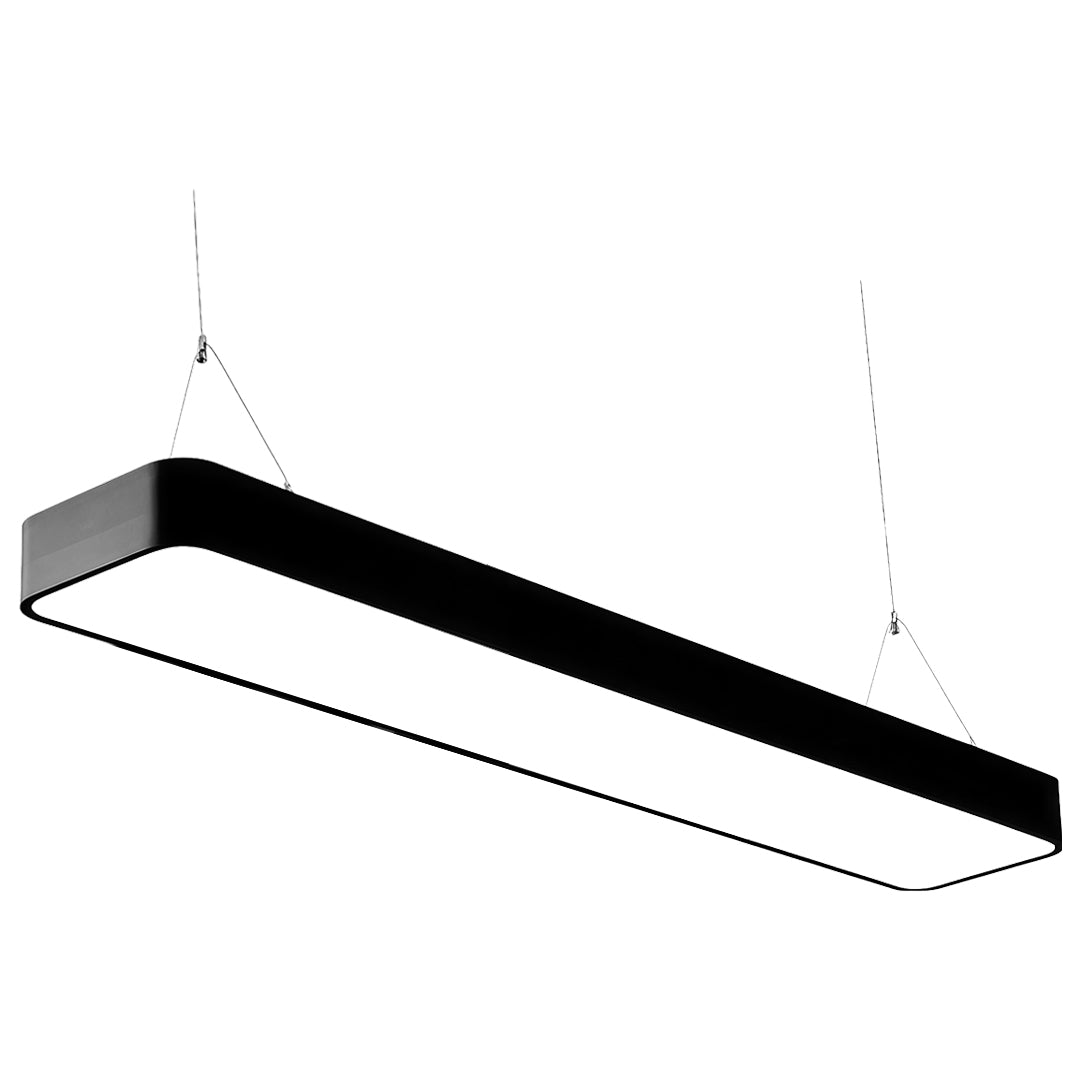 Linear LED Chandelier Modern Minimalist Black Aluminum Pendant Light