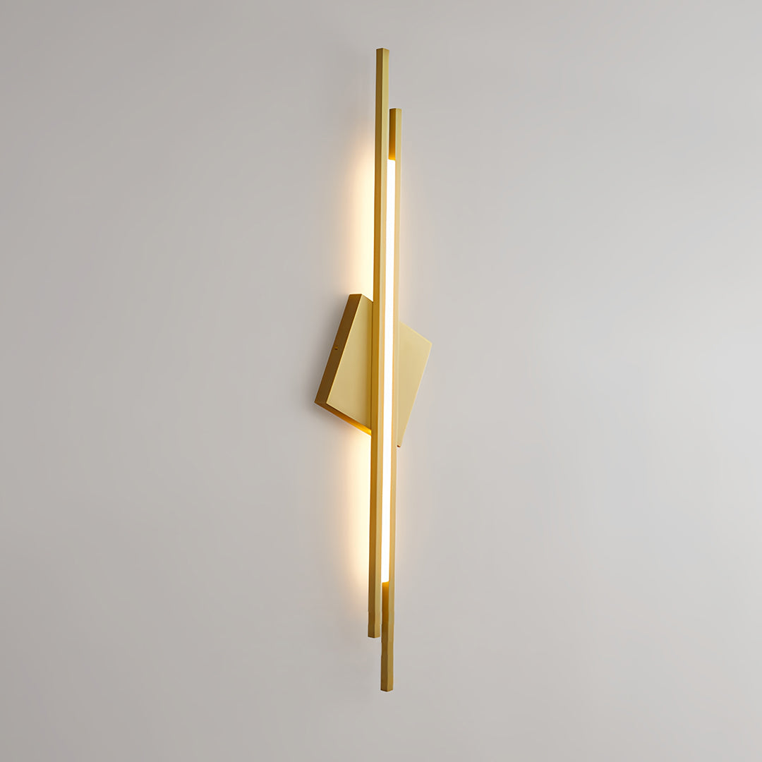 Sculptural Linear LED Wall Sconce in Brass and Acrylic