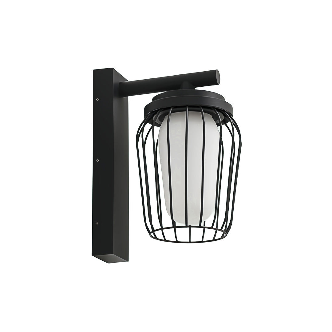 Aurelia Outdoor Wall Lantern Sconce in Black Stainless Steel