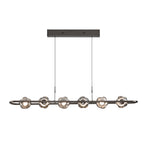 Modern Rise and Fall Pendant Light with Ribbed Glass Shade