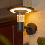 Solar-Powered Architectural Wall Sconce for Outdoor Elegance