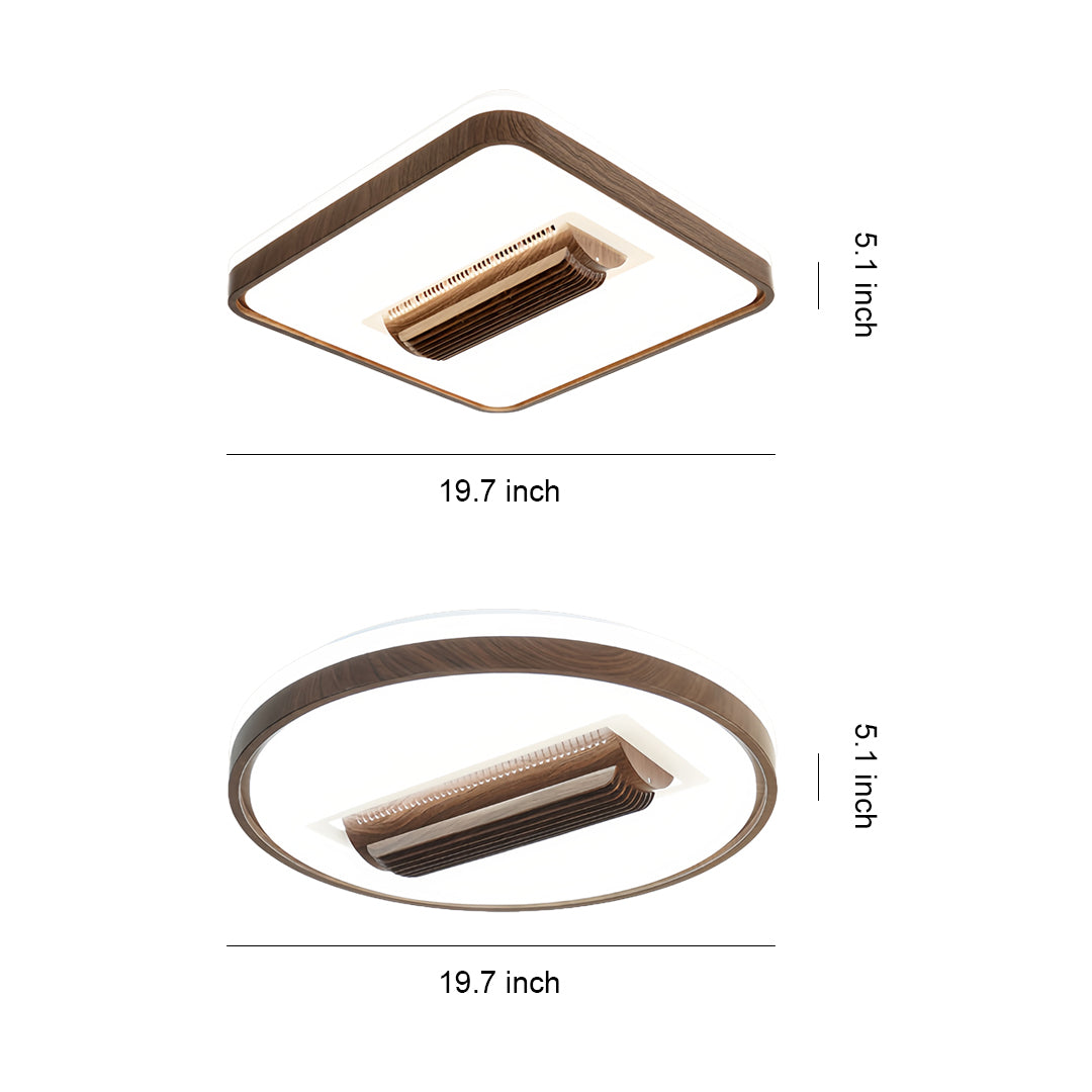 Aura Bladeless Ceiling Fan with Integrated LED Light | Modern Flush Mount