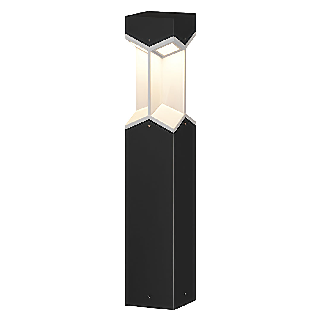 Minimalist Black Bollard Landscape Lights, Weatherproof Outdoor LED Path Lighting