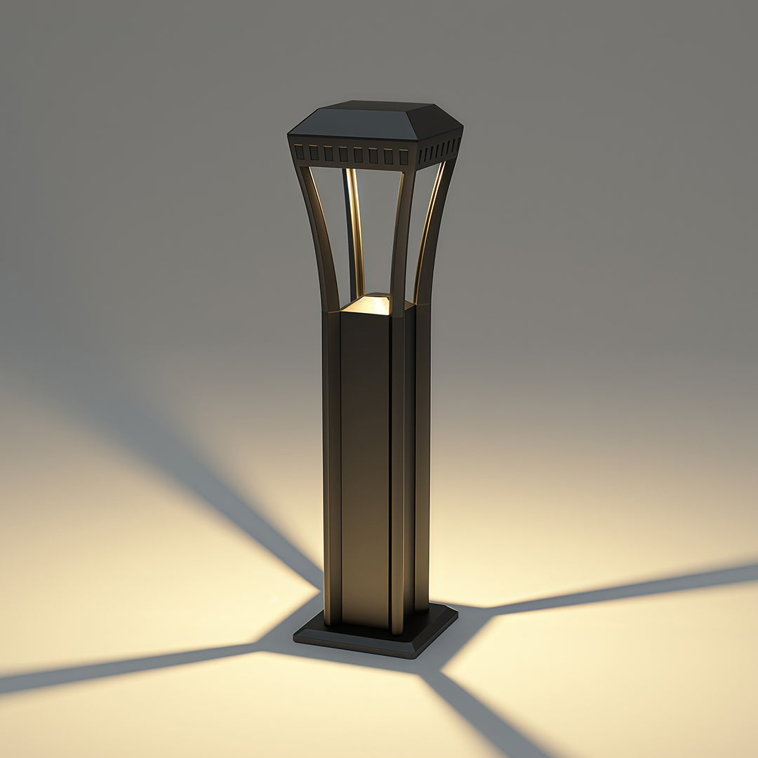 Geometric Outdoor Bollard Lights | Modern Aluminum Landscape Path Lighting