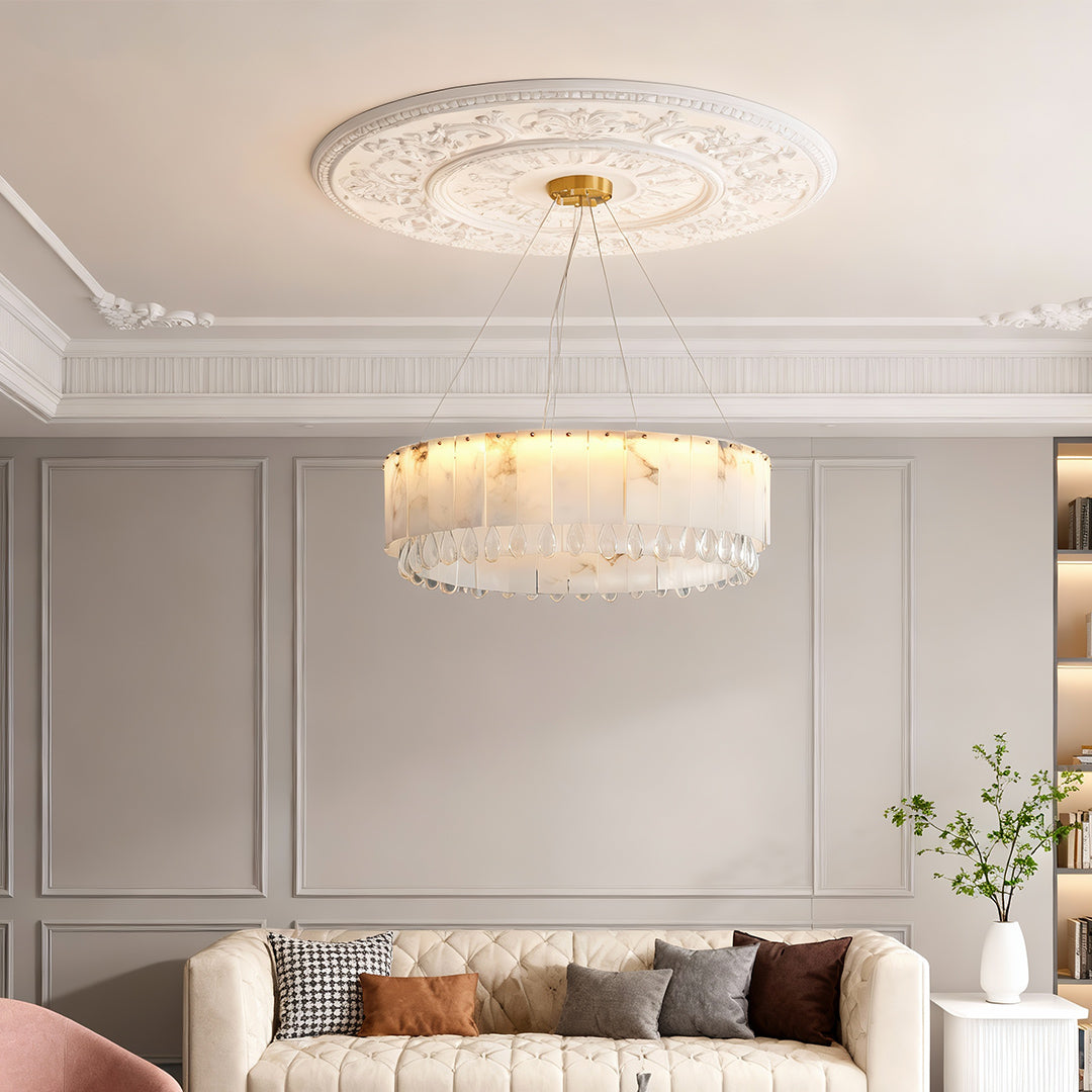 Luxury Cloud Stone Brass Chandelier | Modern Designer Ceiling Light
