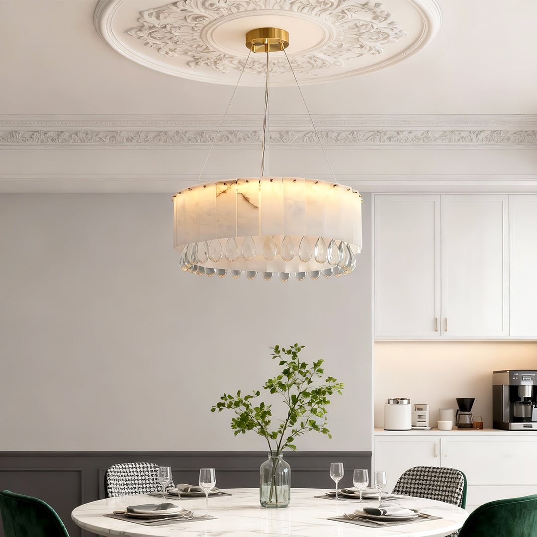Luxury Cloud Stone Brass Chandelier | Modern Designer Ceiling Light