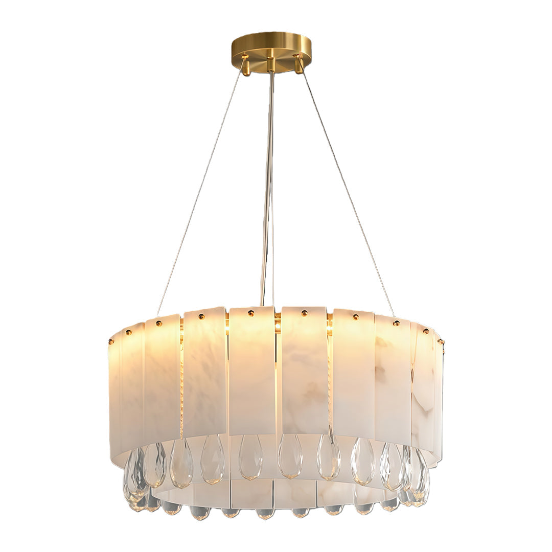 Luxury Cloud Stone Brass Chandelier | Modern Designer Ceiling Light