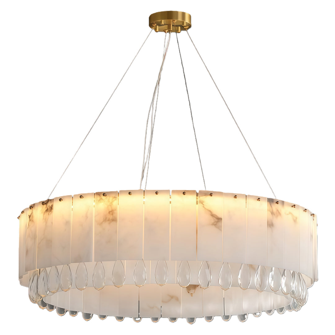 Luxury Cloud Stone Brass Chandelier | Modern Designer Ceiling Light