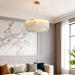 Luxury Cloud Stone Brass Chandelier | Modern Designer Ceiling Light