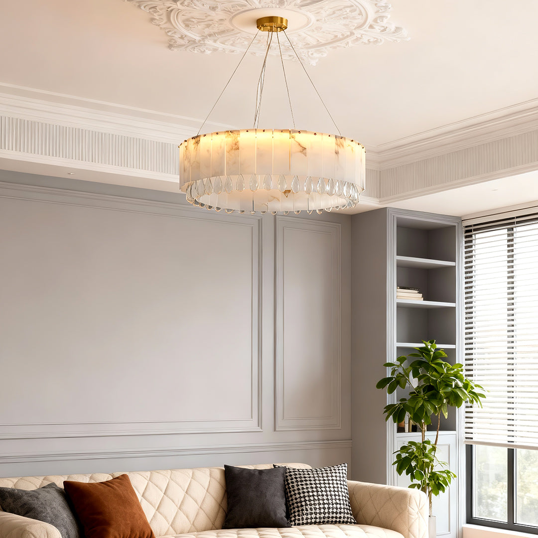 Luxury Cloud Stone Brass Chandelier | Modern Designer Ceiling Light