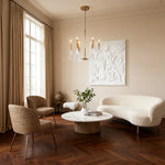 Aurelia Acrylic Chandelier – Modern Minimalist Gold Pendant Light for Dining and Living Spaces