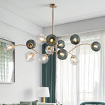 Aurelia Six-Light Clear Glass Flush Mount Ceiling Light in Champagne Gold