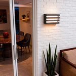 LED Outdoor Wall Sconce in Black Aluminum for Modern Courtyard