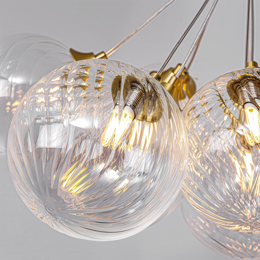 Aurelia Bubble Chandelier in Solid Copper, Modern Minimalist Ceiling Light
