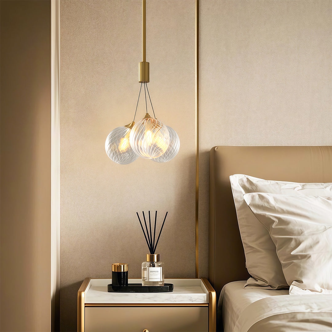 Aurelia Bubble Chandelier in Solid Copper, Modern Minimalist Ceiling Light