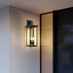 Noir Outdoor Wall Sconce — IP65 Waterproof Iron LED Lantern for Courtyard & Entryway