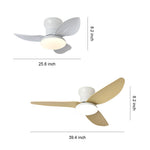 Modern 3-Blade Ceiling Fan with Dimmable LED Light and Remote