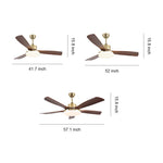 Aurelia Retro Wooden Ceiling Fan with Integrated LED Light and Remote
