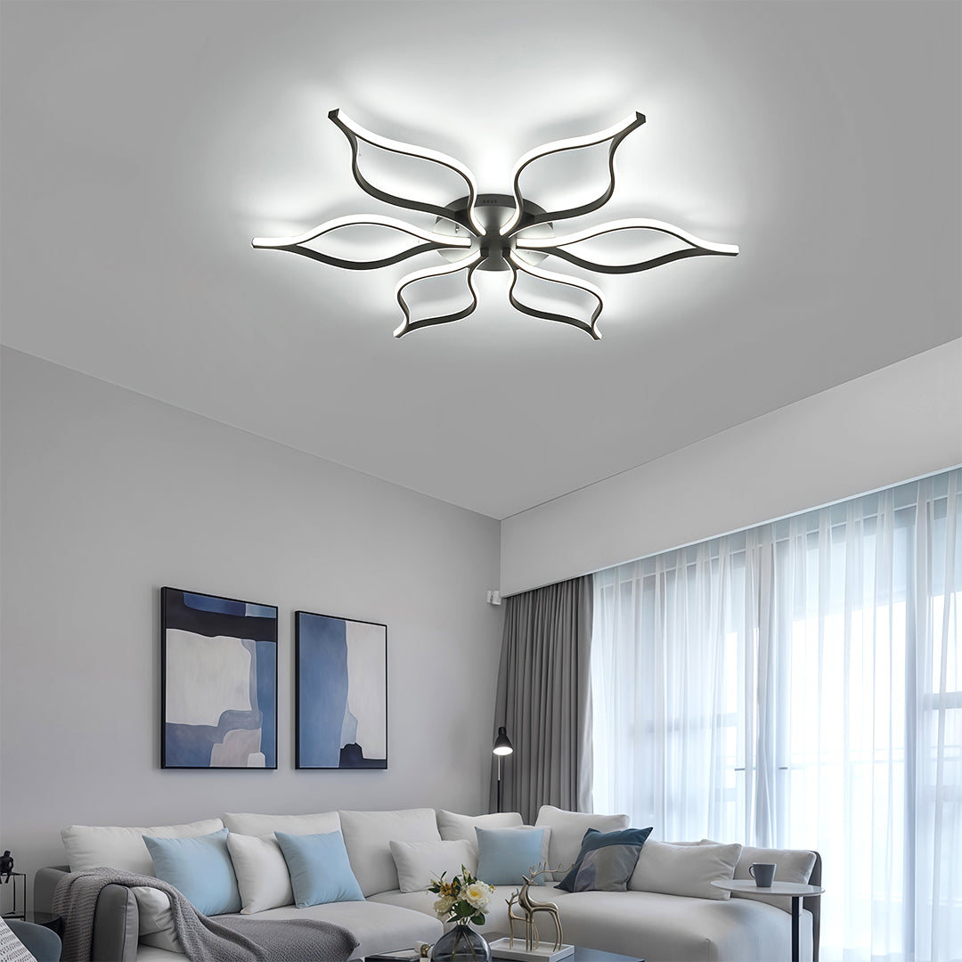 Lumina Flush Mount LED Ceiling Light in Black Iron and Silicone