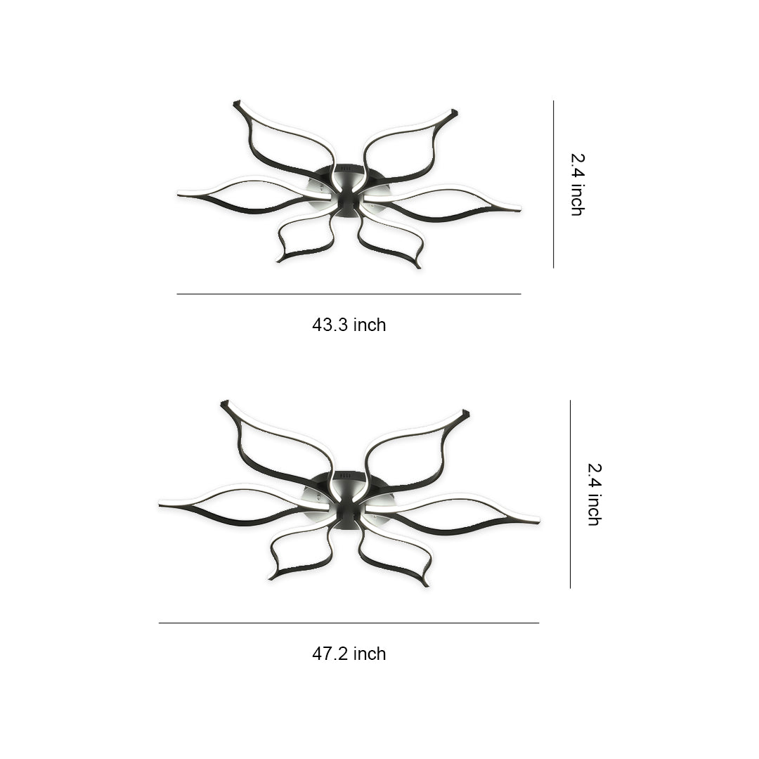 Lumina Flush Mount LED Ceiling Light in Black Iron and Silicone