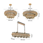 Lumière Cascade Crystal Chandelier in Champagne Gold