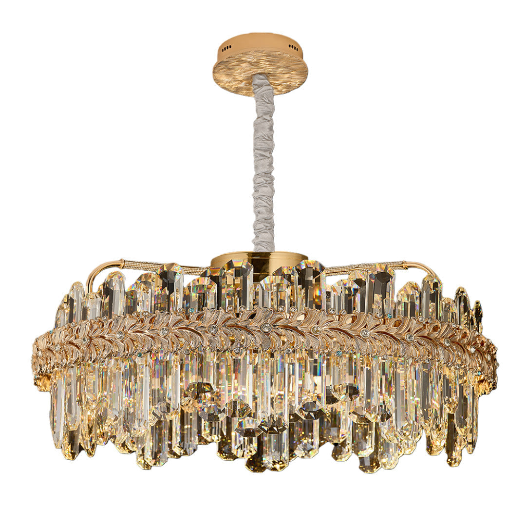 Lumière Cascade Crystal Chandelier in Champagne Gold