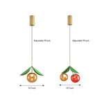 Nordic Cherry Glass Pendant Light with Gold Finish, LED Ceiling Lamp