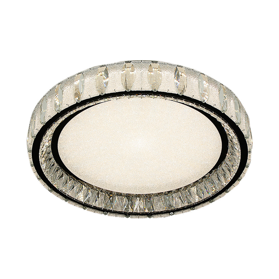 Crystal Flush Mount Ceiling Light in Chrome, Modern LED Ring