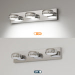 Chrome LED Vanity Light for Bathroom Mirror, Modern Minimalist Wall Mount