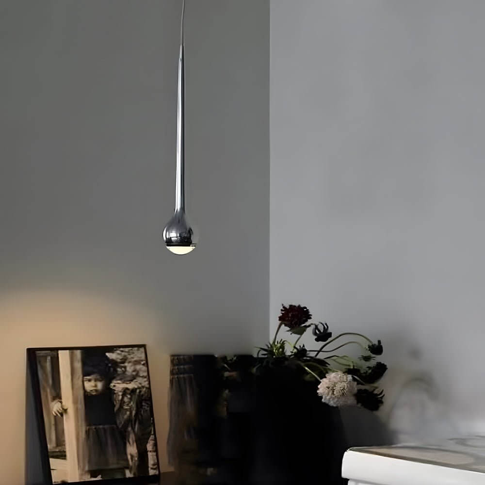 Aurelle Drop LED Pendant Light in Chrome and Acrylic