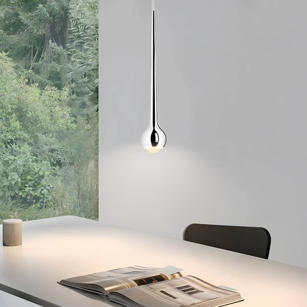 Aurelle Drop LED Pendant Light in Chrome and Acrylic