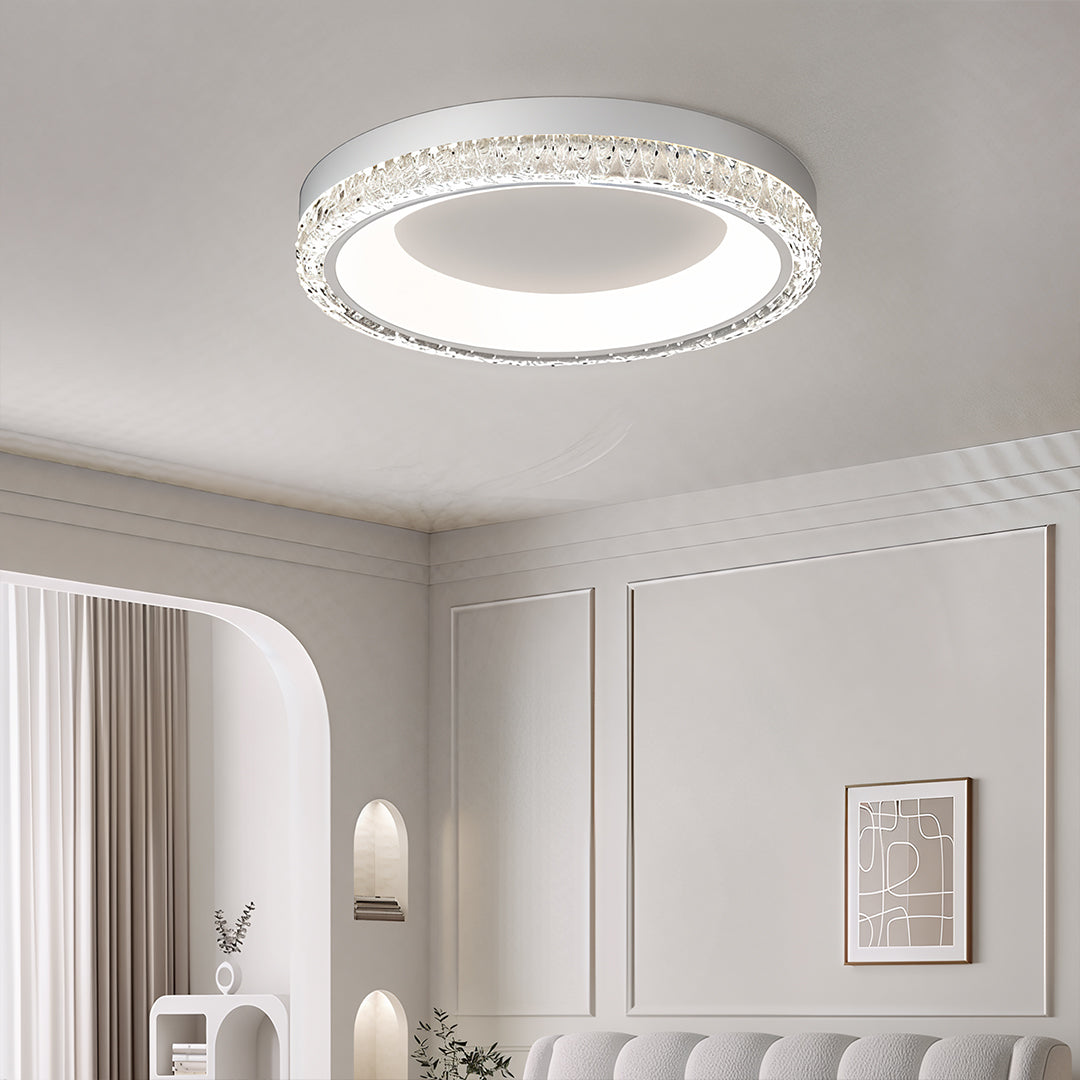 Italian Minimalist LED Flush Mount Ceiling Light in White