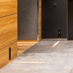 Architectural Recessed Step Light with Vertical LED Strip, Sand Gray Aluminum