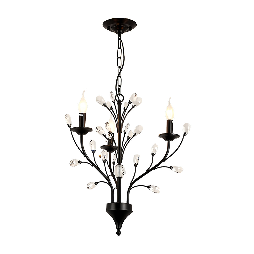 Lumière Cascade Crystal Candle Chandelier with LED Candelabra Bulbs