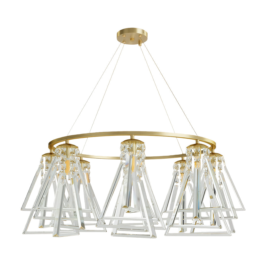 Aurelia Crystal Chandelier in Brass, Chrome, or Black