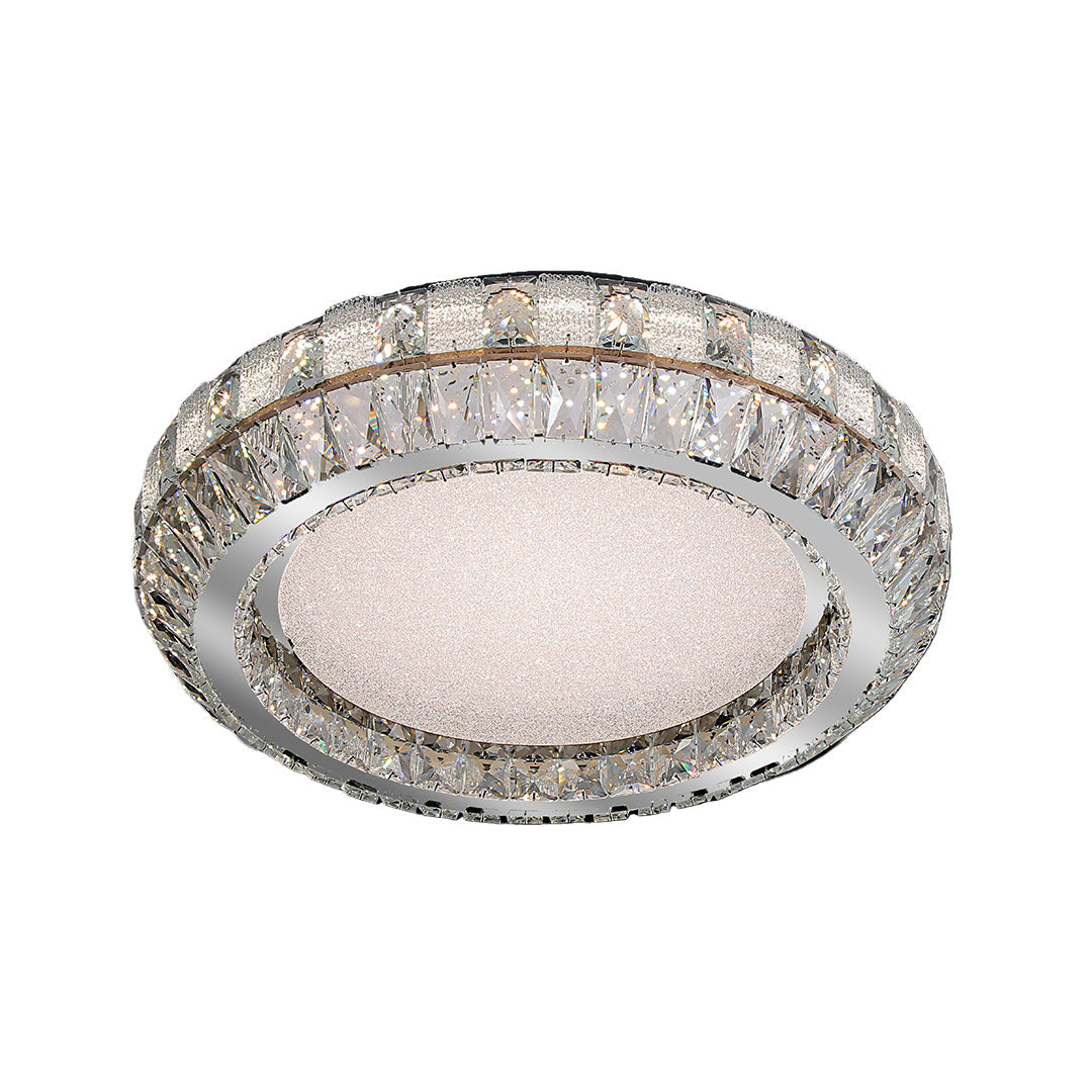 Lumina Crystal Flush Mount Ceiling Light – Contemporary LED Linear Fixture