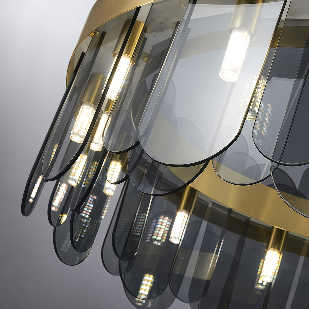 Lumina Glass Chandelier — Modern Luxury Pendant for Dining & Living Spaces