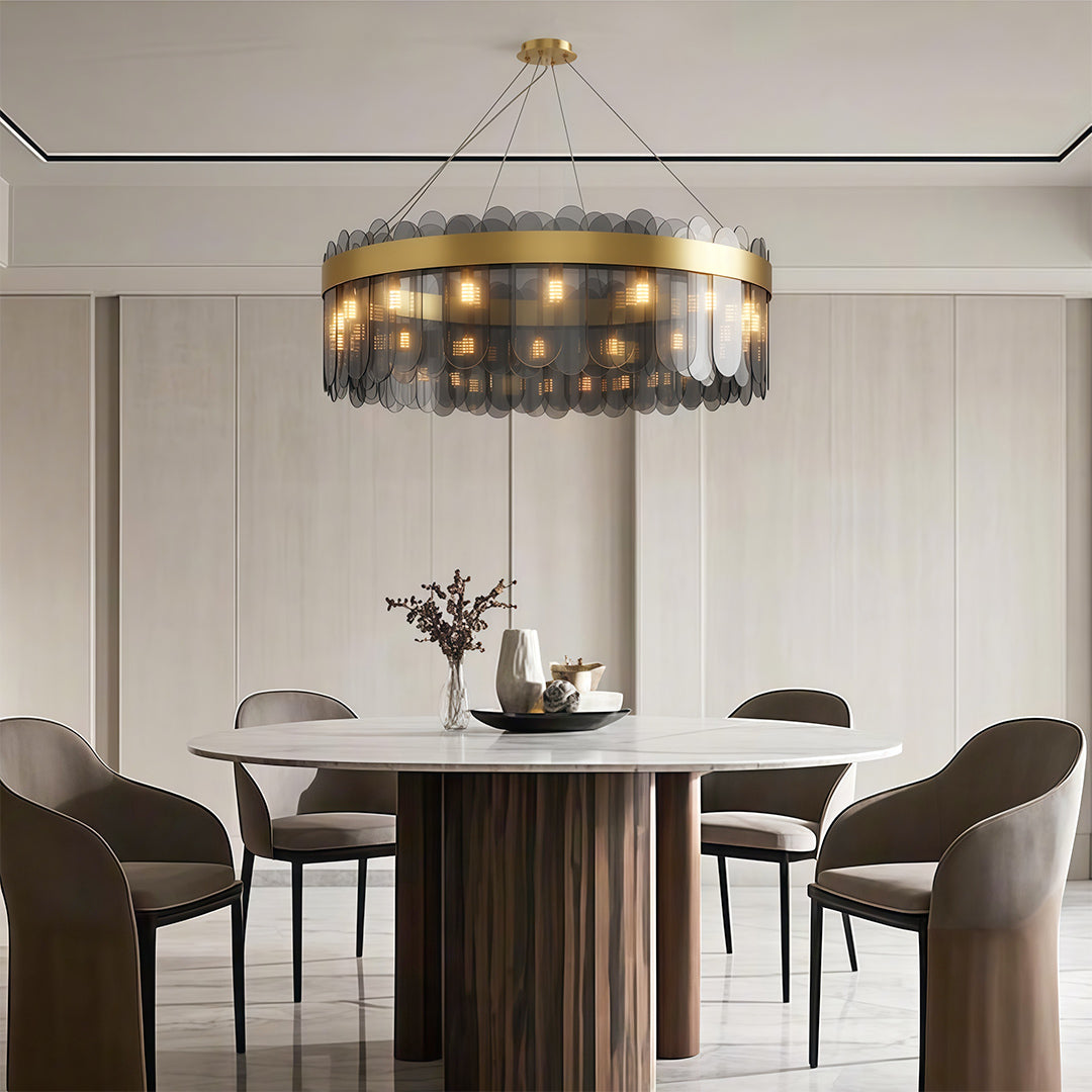 Lumina Glass Chandelier — Modern Luxury Pendant for Dining & Living Spaces