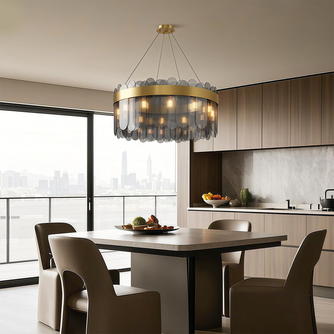 Lumina Glass Chandelier — Modern Luxury Pendant for Dining & Living Spaces