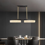 Linear Copper LED Pendant Light for Kitchen Island, 3-Color Adjustable