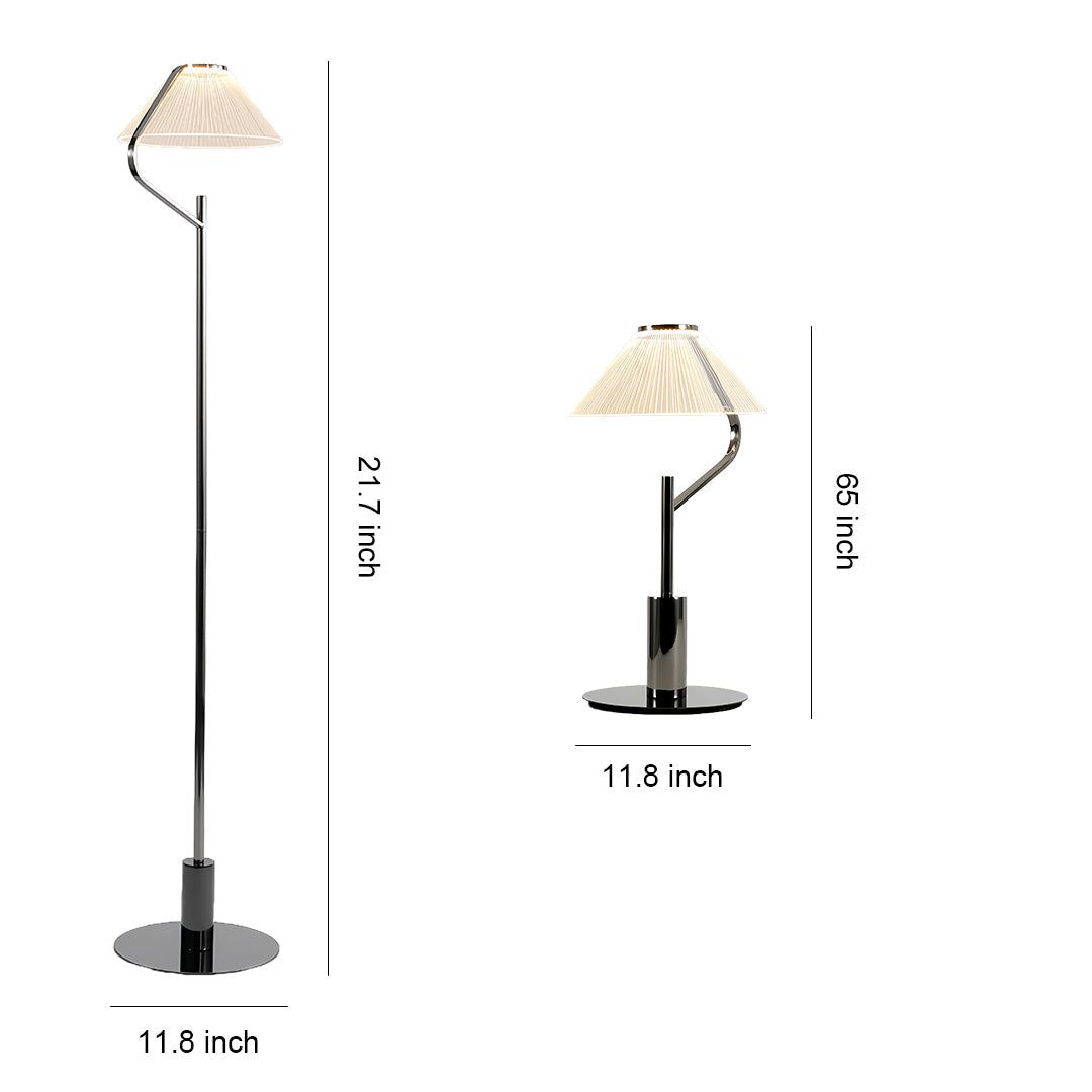 Lumina Chrome Floor Lamp with Acrylic Shade, Modern LED Standing Light