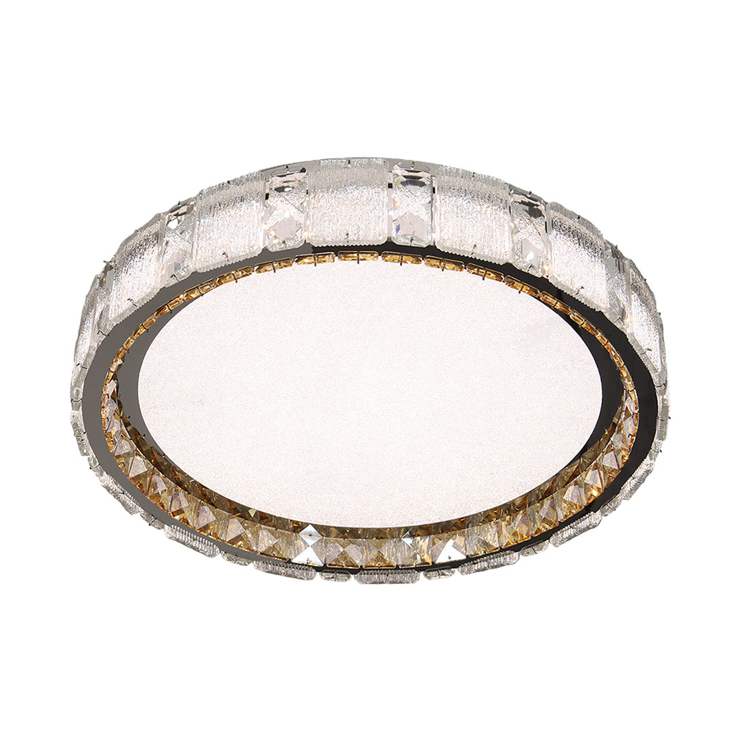 Crystal Flush Mount Ceiling Light – Chrome Minimalist LED
